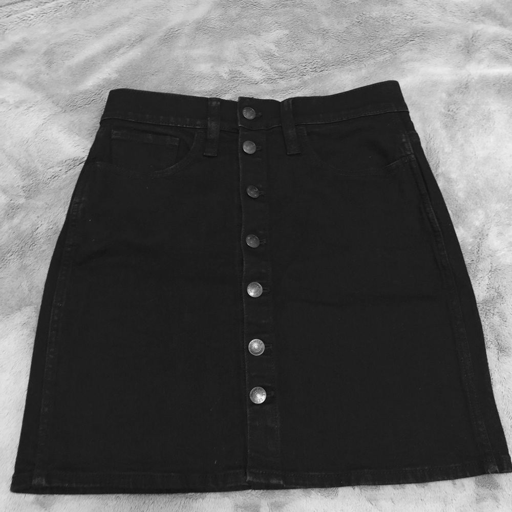 Madewell stretch black mini skirt